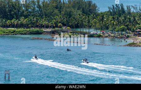 DuBois Park and Lagoon on the Jupiter Inlet at Jupiter Beach in Jupiter, Palm Beach County, Florida. (USA) Stock Photo