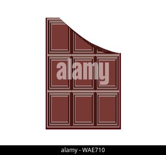 Chocolate bar broken. Vector illustration on an isolated background Stock Vector
