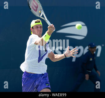 Yannick Hanfmann (Germany) returns ball during qualifying round 1 of US ...