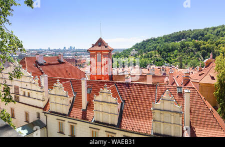 Panoramic view on Prague historical center, Hradcany. Prague, Czech republic. Stock Photo