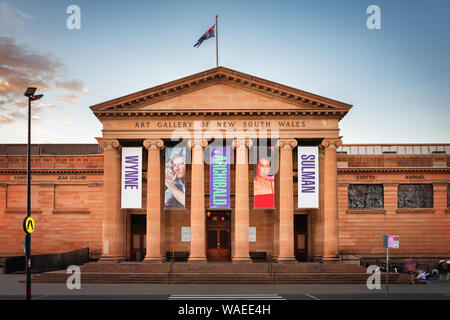 Sydney, NSW / Australia - July 19 2019: Art Gallery of New South Wales in morning light with blue sky Stock Photo