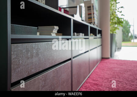 a close-up of a modern office cabinet in an office Stock Photo