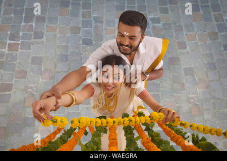 South Indian Couple Smiling At Onam High-Res Stock Photo - Getty Images