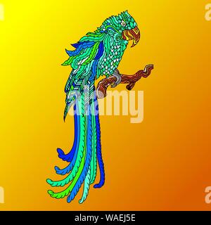 Parrot sketch. Doodle bird pattern. Vector illustration. Stock Vector