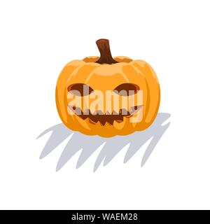 Pumpkins for Halloween with smiley face. Decorative pumpkin. Vector illustration. Stock Vector