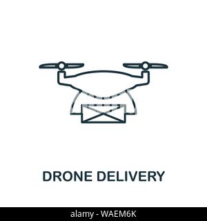 Drone Delivery outline icon. Creative design from smart devices icon collection. Premium drone delivery outline icon. For web design, apps, software Stock Vector
