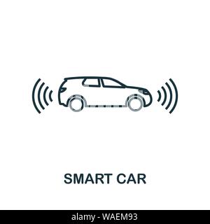 Smart Car outline icon. Creative design from smart devices icon collection. Premium smart car outline icon. For web design, apps, software and Stock Vector