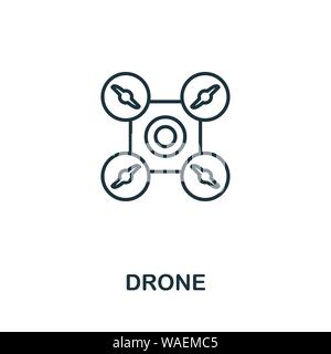 Drone outline icon. Creative design from smart devices icon collection. Premium drone outline icon. For web design, apps, software and printing. Stock Vector