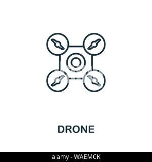 Drone outline icon. Creative design from smart devices icon collection. Premium drone outline icon. For web design, apps, software and printing. Stock Vector