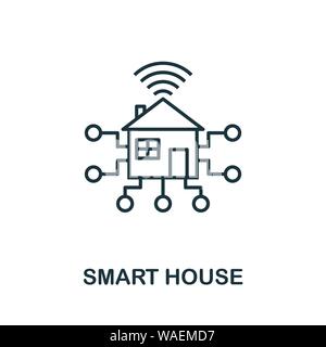 Smart House outline icon. Creative design from smart devices icon collection. Premium smart house outline icon. For web design, apps, software and Stock Vector