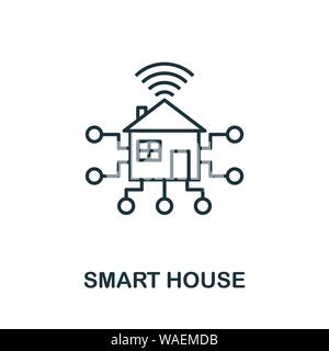 Smart House outline icon. Creative design from smart devices icon collection. Premium smart house outline icon. For web design, apps, software and Stock Vector