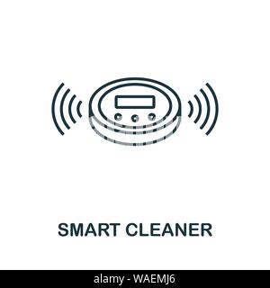 Smart Cleaner outline icon. Creative design from smart devices icon collection. Premium smart cleaner outline icon. For web design, apps, software and Stock Vector