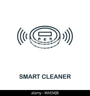 Smart Cleaner outline icon. Creative design from smart devices icon collection. Premium smart cleaner outline icon. For web design, apps, software and Stock Vector