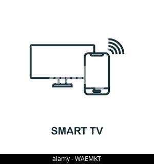 Smart Tv outline icon. Creative design from smart devices icon collection. Premium smart tv outline icon. For web design, apps, software and printing. Stock Vector