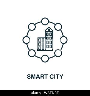 Smart City outline icon. Creative design from smart devices icon collection. Premium smart city outline icon. For web design, apps, software and Stock Vector
