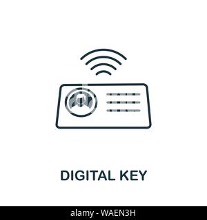 Digital Key outline icon. Creative design from smart devices icon collection. Premium digital key outline icon. For web design, apps, software and Stock Vector
