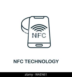 Nfc Technology outline icon. Creative design from smart devices icon collection. Premium nfc technology outline icon. For web design, apps, software Stock Vector