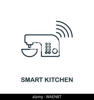 Smart Kitchen outline icon. Creative design from smart devices icon collection. Premium smart kitchen outline icon. For web design, apps, software and Stock Vector