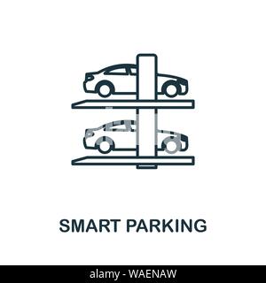 Smart Parking outline icon. Creative design from smart devices icon collection. Premium smart parking outline icon. For web design, apps, software and Stock Vector