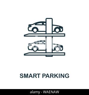 Smart Parking outline icon. Creative design from smart devices icon collection. Premium smart parking outline icon. For web design, apps, software and Stock Vector