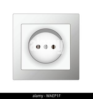 white electrical socket, vector Stock Vector