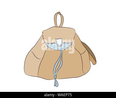 backpack color  vector, white background, backpack lines Stock Vector