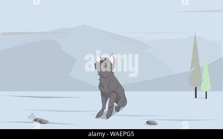 dog sitting, outdoors, vector, dog sitting, outdoors, vector Stock Vector