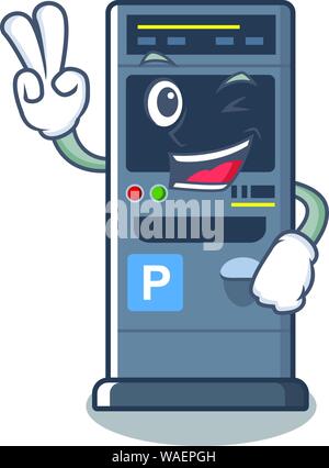 Two finger parking vending machine the cartoon shape Stock Vector