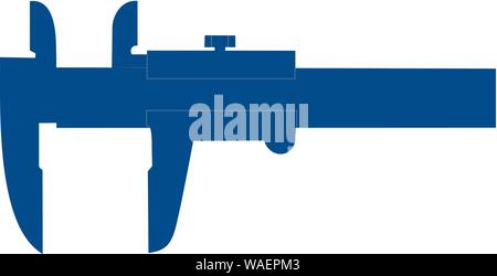 caliper blue, against white background, vector Stock Vector
