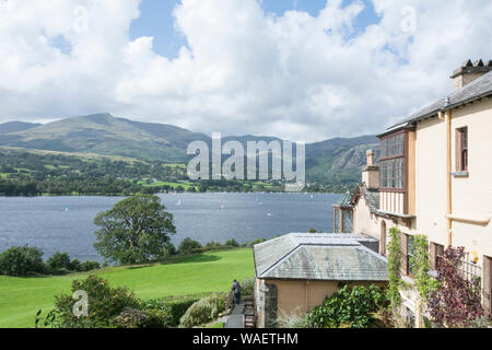 John Ruskin's Brantwood House and museum, overlooking Coniston Water, Cumbria, England, UK Stock Photo