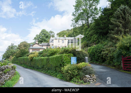 John Ruskin's Brantwood House and museum, overlooking Coniston Water, Cumbria, England, UK Stock Photo