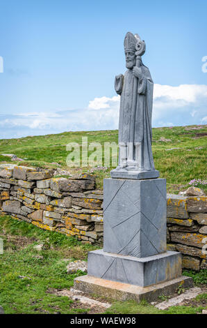 Saint Patrick Statue, Downpatrick Head, Co Mayo, Ireland Stock Photo