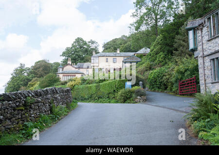 John Ruskin's Brantwood House and museum, overlooking Coniston Water, Cumbria, England, UK Stock Photo