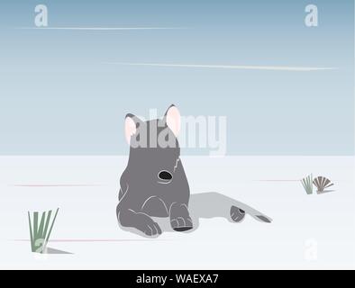 wolf asleep on background nature background, vector Stock Vector