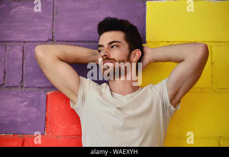 Handsome young man with red hair Stock Photo