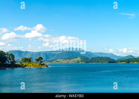 Umiam lake is a reservoir in the hills 15 km north of Shillong, Meghalaya, India. Stock Photo