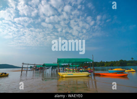 Adventure camp, Tsunami Island, Devbaug, Sindhudurga, Maharashtra, India. Stock Photo