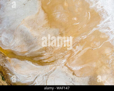 Aerial view of Lake Tuz, Tuz Golu. Salt Lake. White salt water. It is the second largest lake in Turkey. Central Anatolia Stock Photo