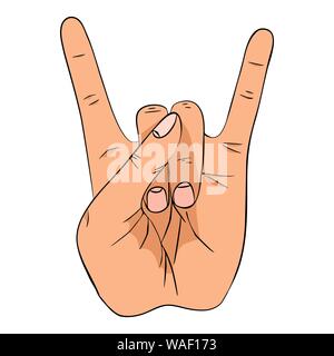 Hand gesture with rock sign Stock Vector