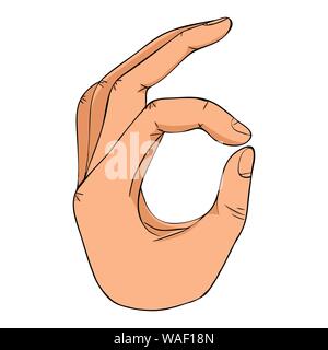 Hand gesture with Ok sign Stock Vector