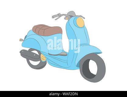 moped stands color pattern, vector, white background Stock Vector