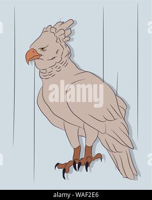 eagle on a colored background, drawing color, vector Stock Vector