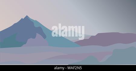 landscape of mountains at sunset Stock Vector