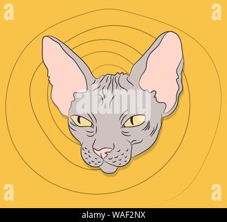 vector illustration, portrait of a cat, bright background, vector Stock Vector