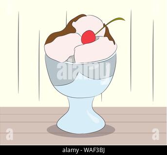ice cream  picture on bright background, vector Stock Vector