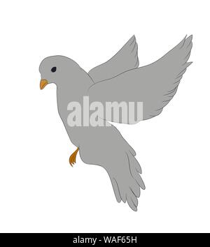 bird sitting on a branch, vector, white background Stock Vector