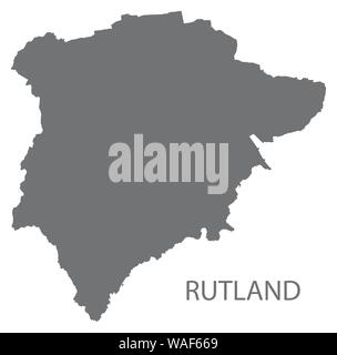 Rutland grey district map of East Midlands England UK Stock Vector