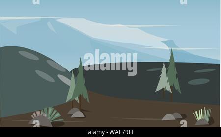 landscape of mountains at sunset Stock Vector