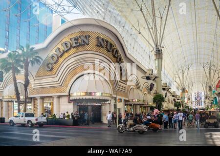 Dome of the Fremont Street Experience, Golden Nugget Casino, Downtown, Las Vegas, Nevada, USA Stock Photo