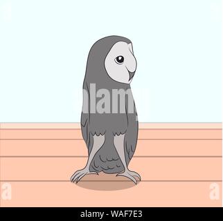 an owl stands in the nature, vector Stock Vector